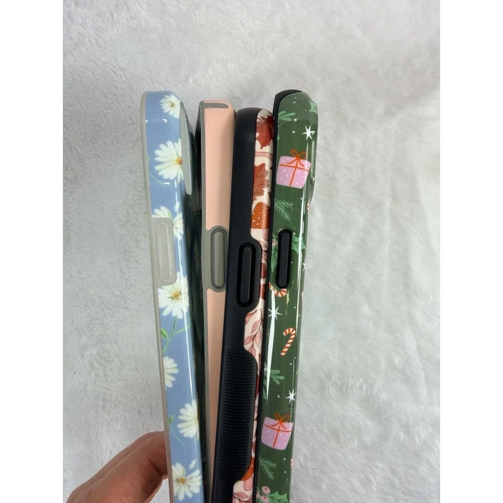 Lot of 4 Casely Speck iPhone 13 Cases Seasonal Fall Christmas Daisy‎ Pink Used